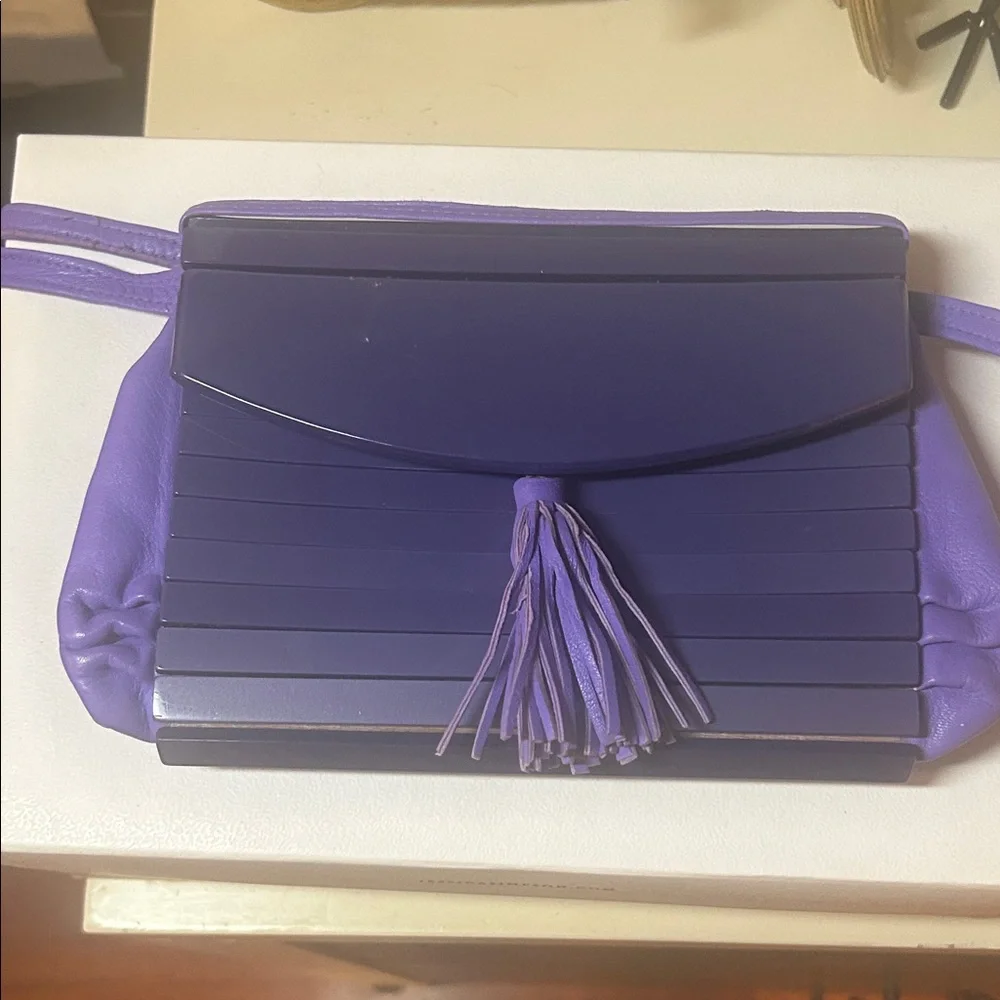 Vintage Italian leather Purple Tassel Women's Bag - Picture 1 of 10